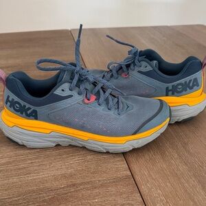 Hoka Blue and Orange Athletic Shoes